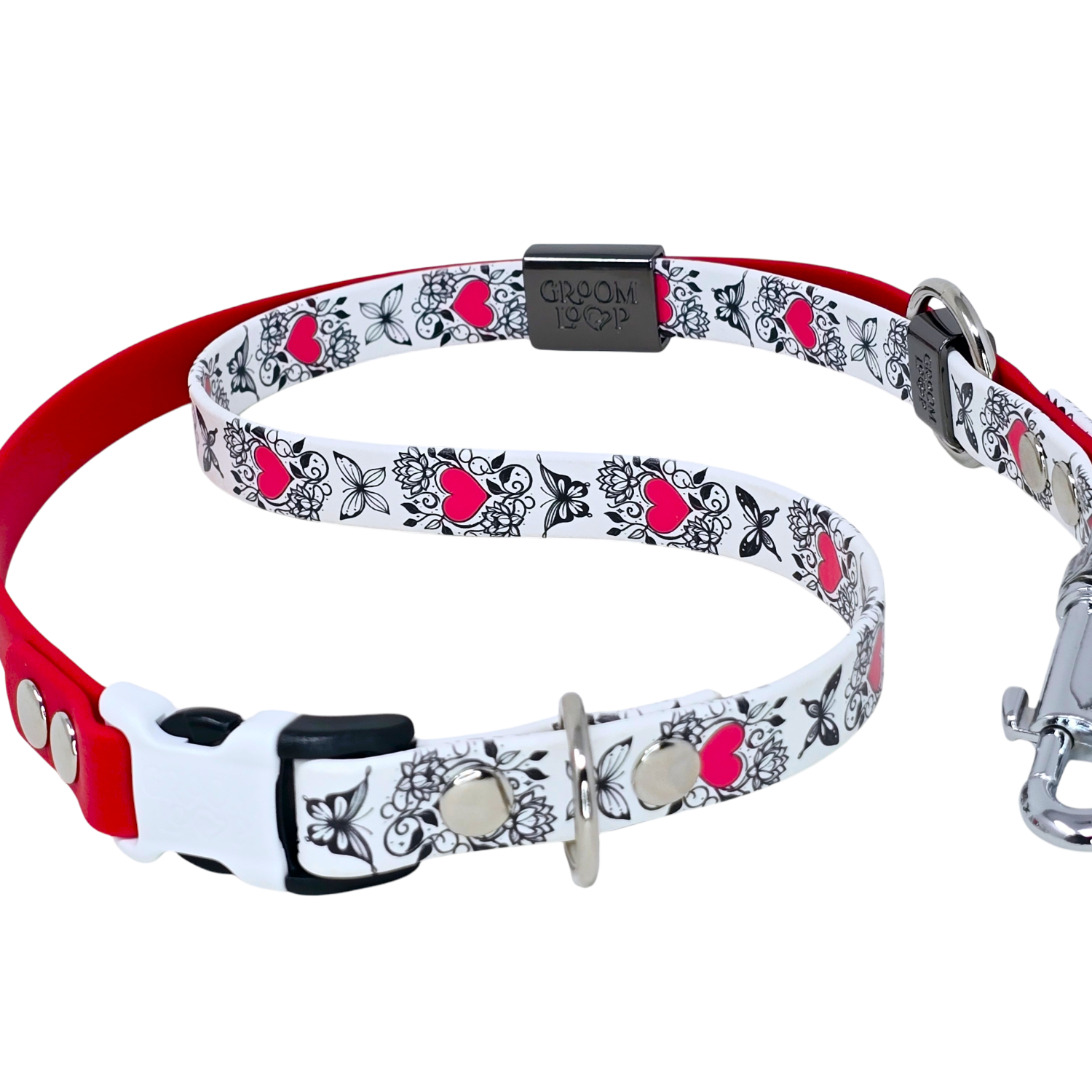 Vintage Hearts BioThane® Grooming Loop